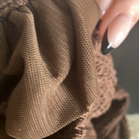 Brown square neckline bodysuit - Picture 6 of 6